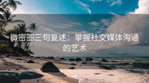 微密圈三句复述：掌握社交媒体沟通的艺术