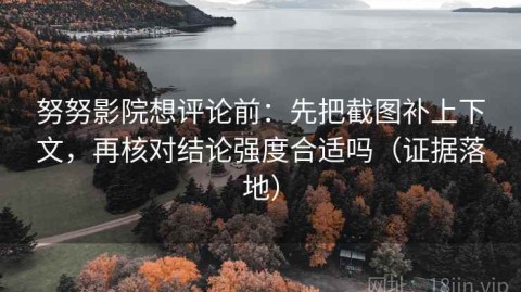 努努影院想评论前：先把截图补上下文，再核对结论强度合适吗（证据落地）