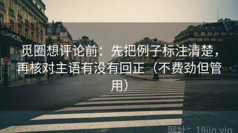 觅圈想评论前：先把例子标注清楚，再核对主语有没有回正（不费劲但管用）