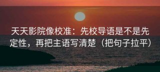 天天影院像校准：先校导语是不是先定性，再把主语写清楚（把句子拉平）