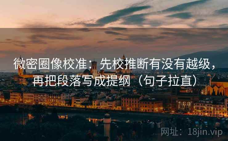 微密圈像校准:先校推断有没有越级,再把段落写成提纲(句子拉直) 微密圈像校准:先校推断有没有越级,再把段落写成提纲(句子拉直)