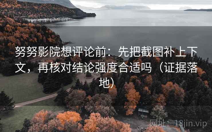 努努影院想评论前：先把截图补上下文，再核对结论强度合适吗（证据落地）