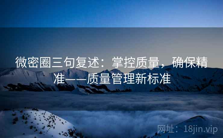 微密圈三句复述：掌控质量，确保精准——质量管理新标准